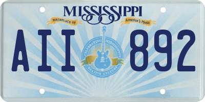 MS license plate AII892