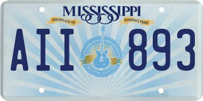 MS license plate AII893