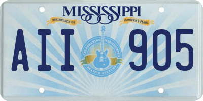 MS license plate AII905