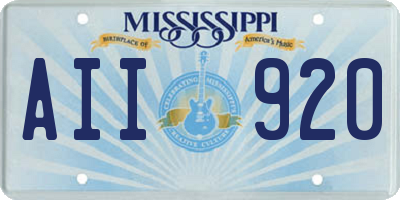 MS license plate AII920