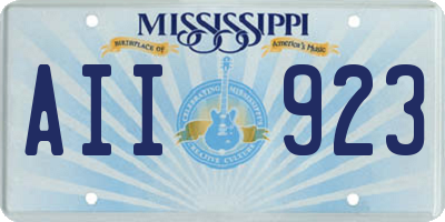 MS license plate AII923