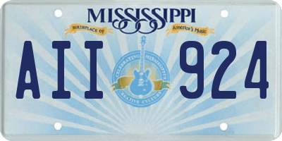 MS license plate AII924