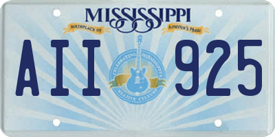 MS license plate AII925