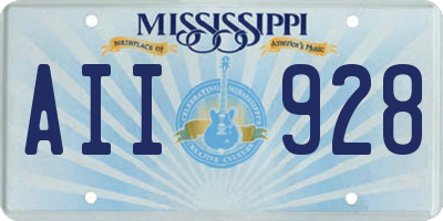 MS license plate AII928