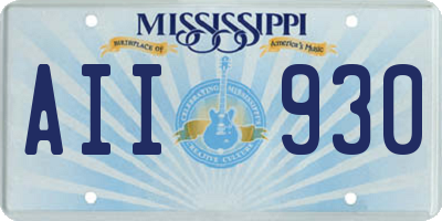 MS license plate AII930