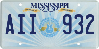 MS license plate AII932