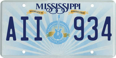 MS license plate AII934