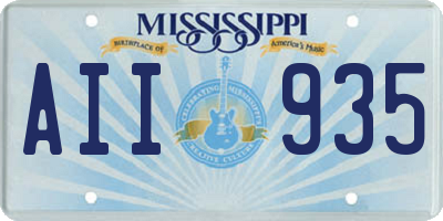 MS license plate AII935