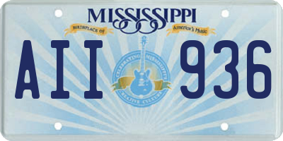 MS license plate AII936