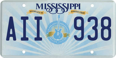 MS license plate AII938
