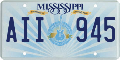 MS license plate AII945