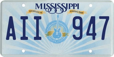 MS license plate AII947