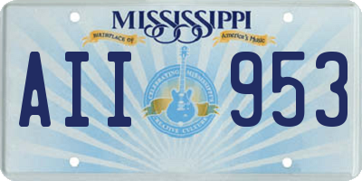 MS license plate AII953