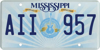 MS license plate AII957