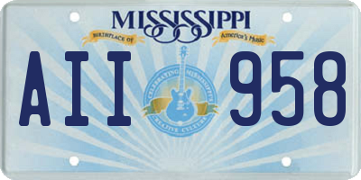 MS license plate AII958