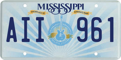 MS license plate AII961