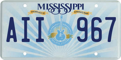 MS license plate AII967