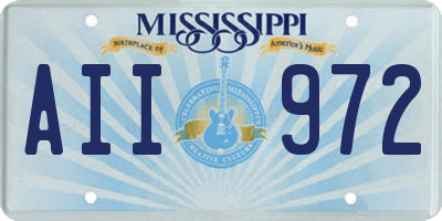 MS license plate AII972