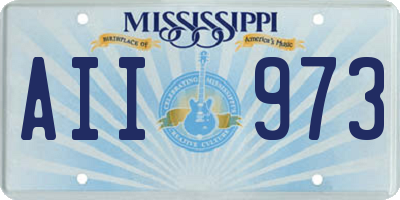 MS license plate AII973