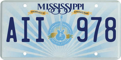 MS license plate AII978
