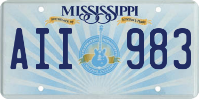MS license plate AII983
