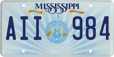 MS license plate AII984