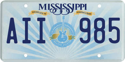 MS license plate AII985