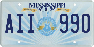 MS license plate AII990