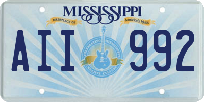 MS license plate AII992