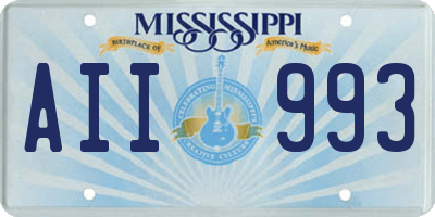 MS license plate AII993