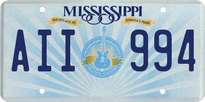 MS license plate AII994