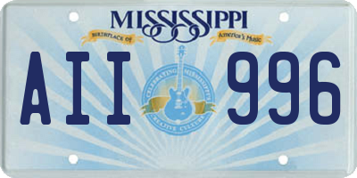MS license plate AII996