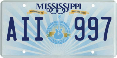 MS license plate AII997