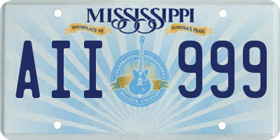 MS license plate AII999