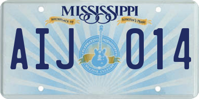 MS license plate AIJ014