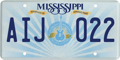 MS license plate AIJ022