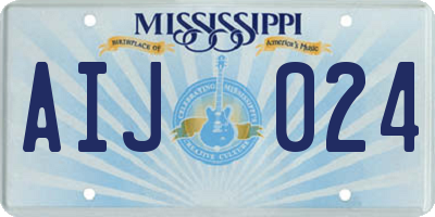 MS license plate AIJ024