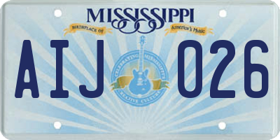 MS license plate AIJ026