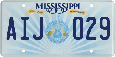 MS license plate AIJ029