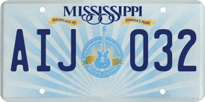 MS license plate AIJ032