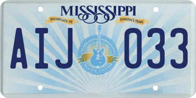 MS license plate AIJ033