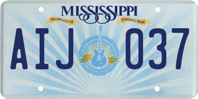 MS license plate AIJ037