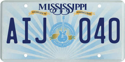 MS license plate AIJ040