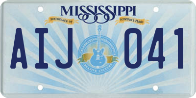 MS license plate AIJ041