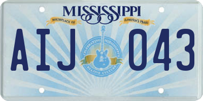 MS license plate AIJ043