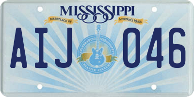 MS license plate AIJ046