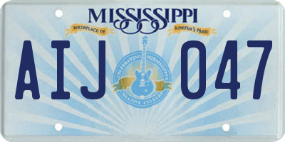 MS license plate AIJ047