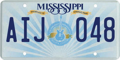 MS license plate AIJ048