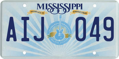 MS license plate AIJ049