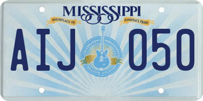 MS license plate AIJ050